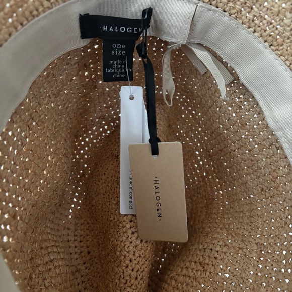 Halogen Straw Hat with Black Ribbon NEW NWT‎ main image 5